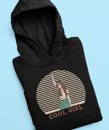 Retro Cool Girl Graphic Hoodie for Women