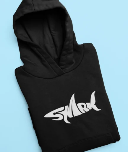 Shark Typography Black Streetwear Hoodie