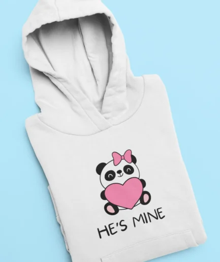 He's Mine Panda Hoodie for Women