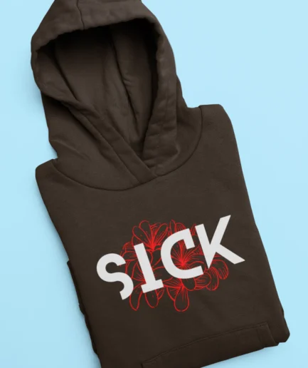 Sick Floral Graphic Brown Streetwear Hoodie